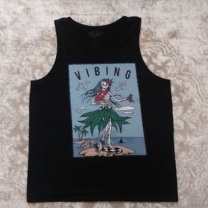 EIGHTY EIGHT VIBING MEN'S TANK TOP, BLACK, SIZE LARGE.